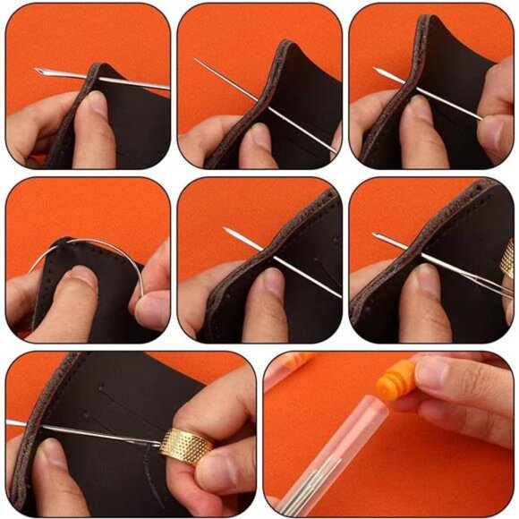 51 Pcs Leather Working Tools, Leather Craft Hand Stitching Tools - Picture 6 of 8